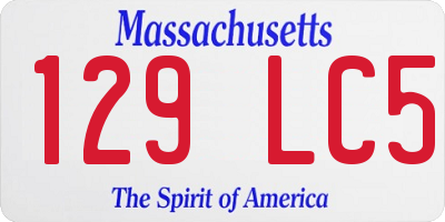 MA license plate 129LC5