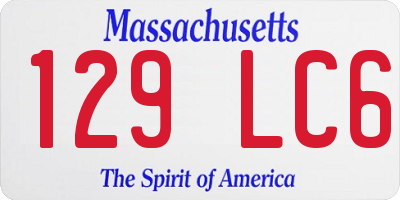 MA license plate 129LC6