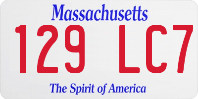 MA license plate 129LC7