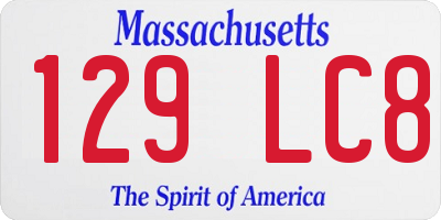 MA license plate 129LC8
