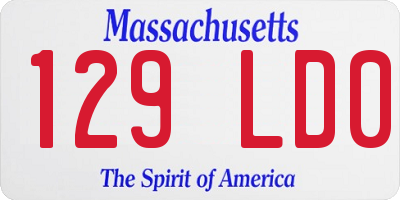 MA license plate 129LD0