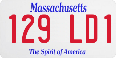 MA license plate 129LD1