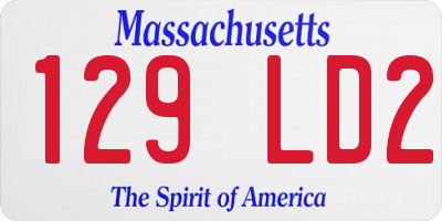 MA license plate 129LD2