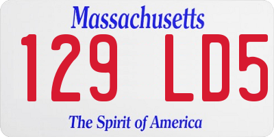 MA license plate 129LD5