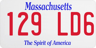 MA license plate 129LD6