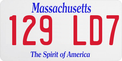 MA license plate 129LD7