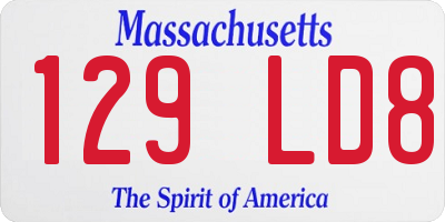 MA license plate 129LD8