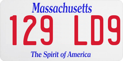 MA license plate 129LD9