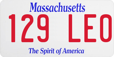 MA license plate 129LE0