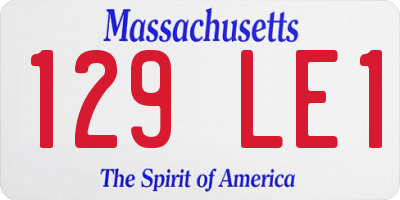 MA license plate 129LE1