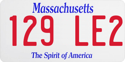 MA license plate 129LE2