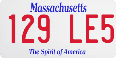 MA license plate 129LE5