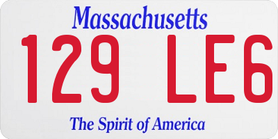 MA license plate 129LE6