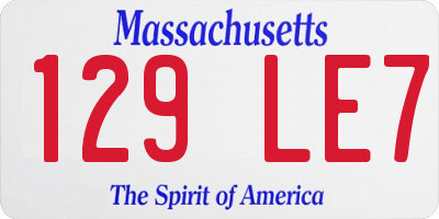 MA license plate 129LE7