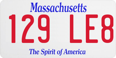 MA license plate 129LE8