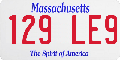 MA license plate 129LE9