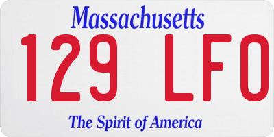 MA license plate 129LF0