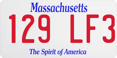 MA license plate 129LF3