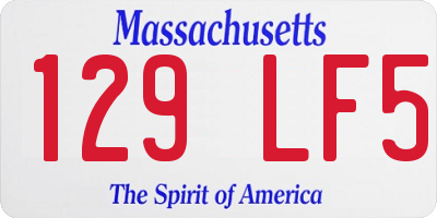 MA license plate 129LF5