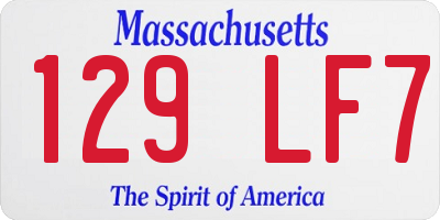 MA license plate 129LF7