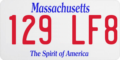 MA license plate 129LF8