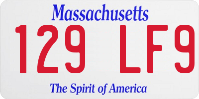 MA license plate 129LF9