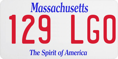 MA license plate 129LG0