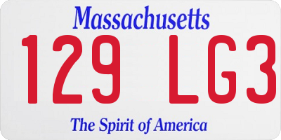 MA license plate 129LG3