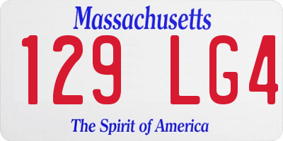 MA license plate 129LG4