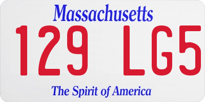 MA license plate 129LG5