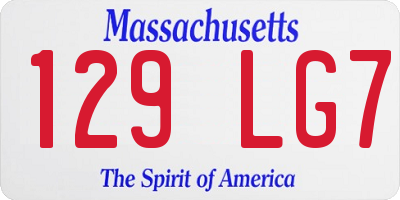 MA license plate 129LG7