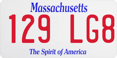MA license plate 129LG8