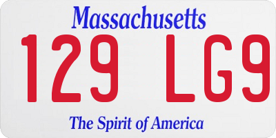 MA license plate 129LG9
