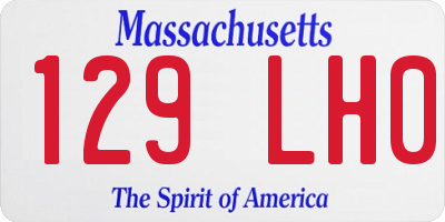 MA license plate 129LH0