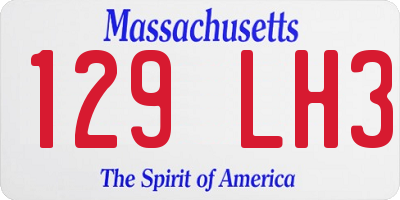 MA license plate 129LH3