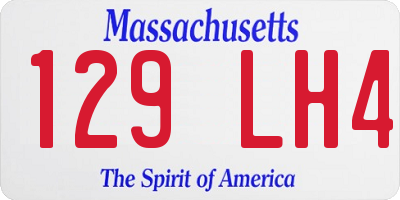 MA license plate 129LH4
