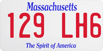 MA license plate 129LH6