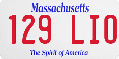 MA license plate 129LI0