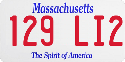 MA license plate 129LI2