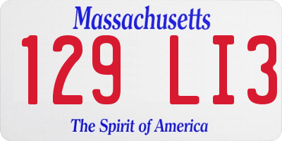 MA license plate 129LI3