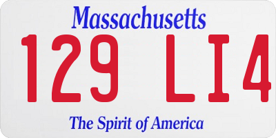MA license plate 129LI4