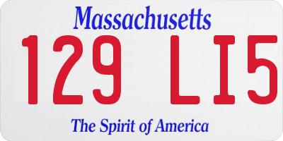 MA license plate 129LI5