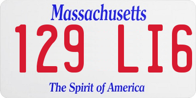 MA license plate 129LI6