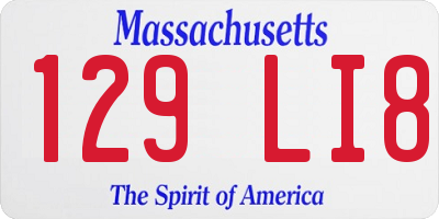 MA license plate 129LI8