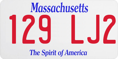 MA license plate 129LJ2