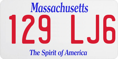 MA license plate 129LJ6
