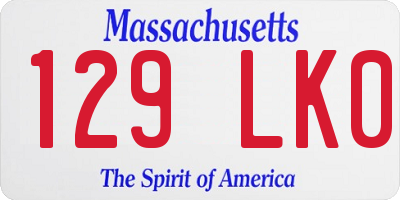 MA license plate 129LK0