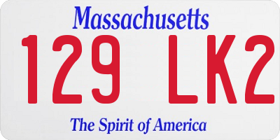 MA license plate 129LK2