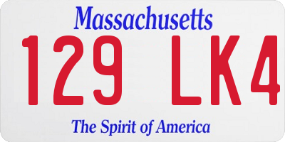 MA license plate 129LK4