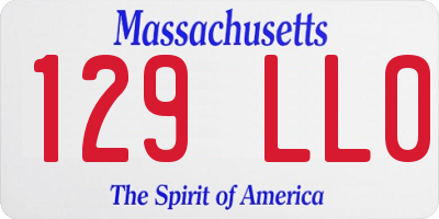 MA license plate 129LL0